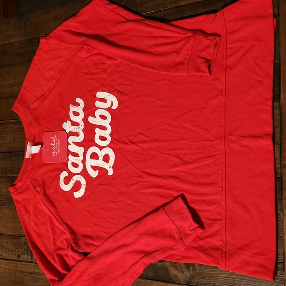 Isabel Maternity by Ingrid & Isabel Tops - Santa Baby Maternity Long Sleeve Tee